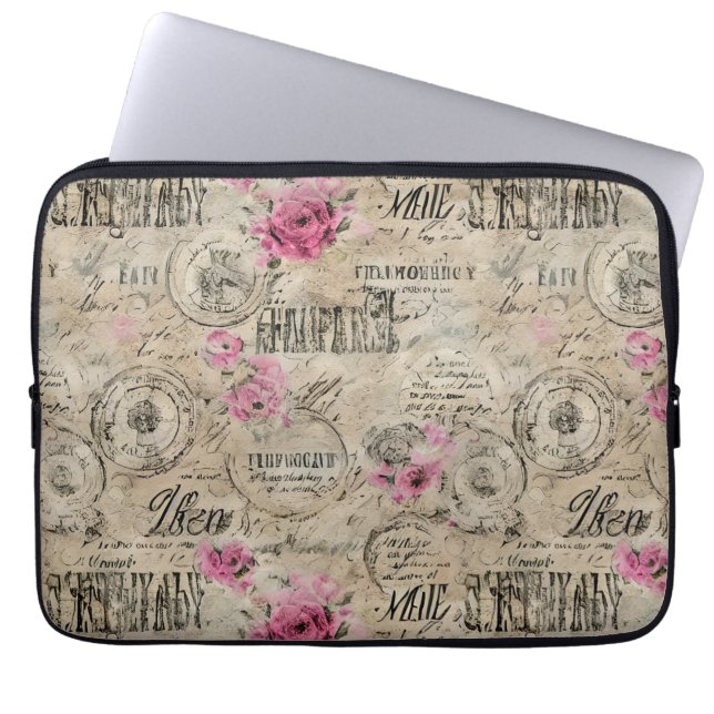 A French Ephemera Design Series 24 Laptop Sleeve (Front)