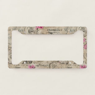 A French Ephemera Design Series 24 License Plate Frame