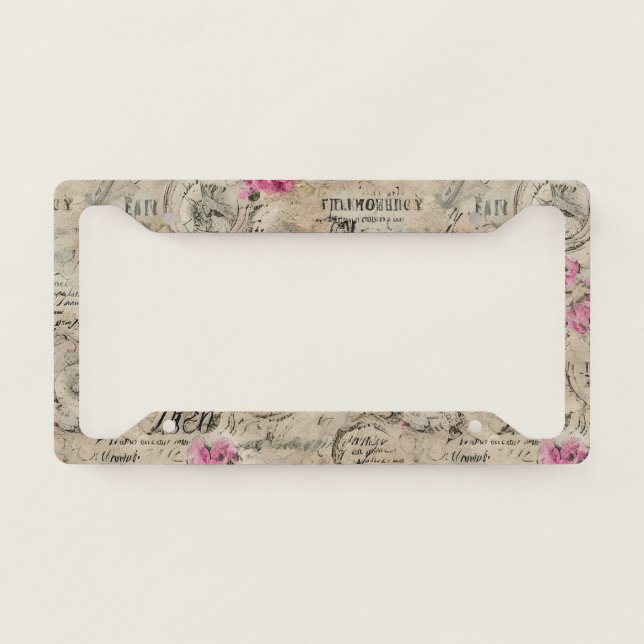 A French Ephemera Design Series 24 License Plate Frame (Front)