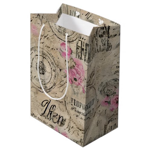 A French Ephemera Design Series 24 Medium Gift Bag