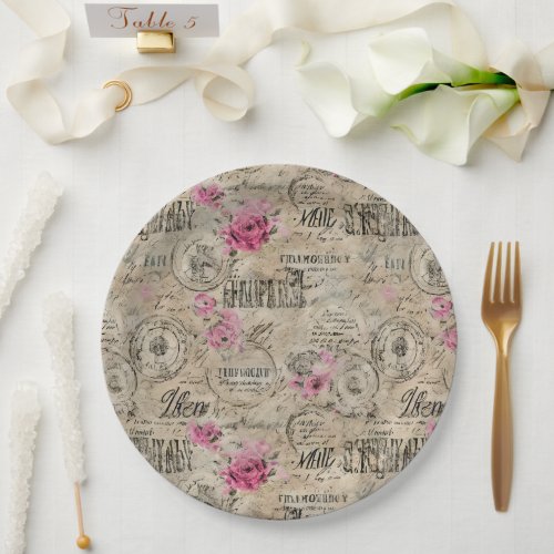 A French Ephemera Design Series 24 Paper Plates