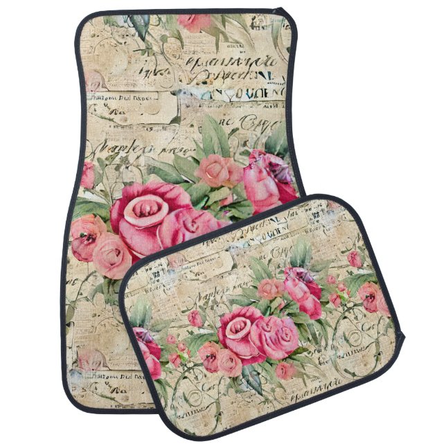 A French Ephemera Design Series 26 Car Floor Mat (Set)