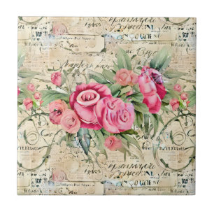 A French Ephemera Design Series 26 Ceramic Tile