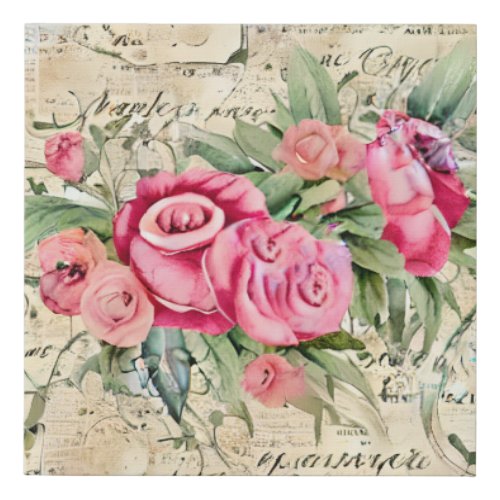 A French Ephemera Design Series 26 Faux Canvas Print