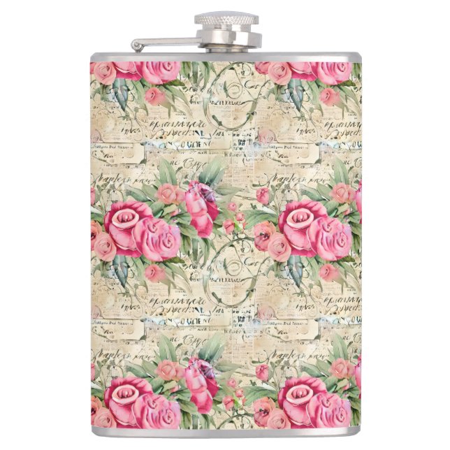 A French Ephemera Design Series 26 Flask (Front)