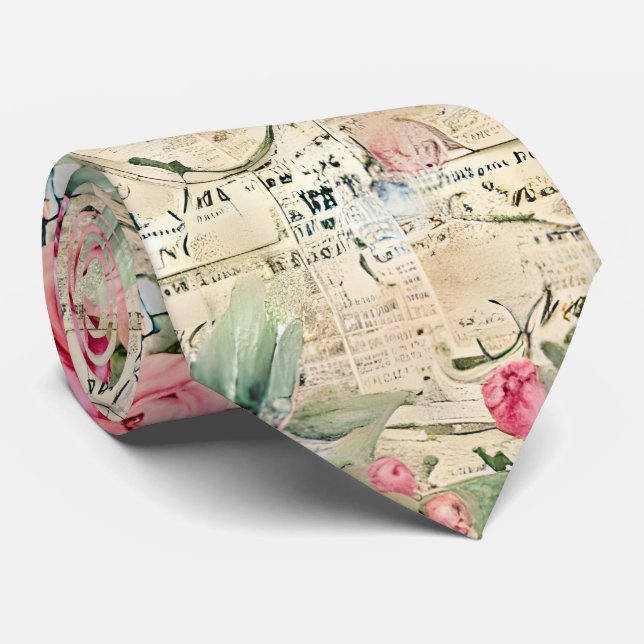 A French Ephemera Design Series 26 Neck Tie (Rolled)