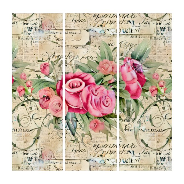 A French Ephemera Design Series 26 Triptych (Front)