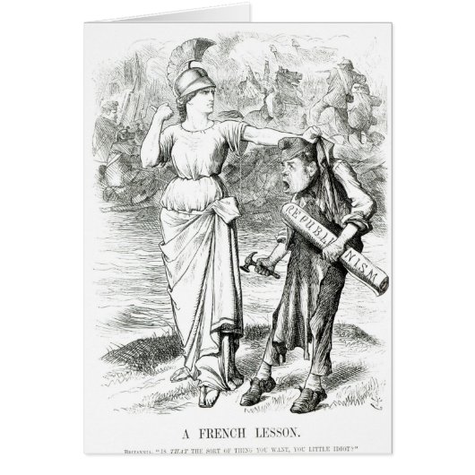 A French Lesson', cartoon from 'Punch' Cards (Front)