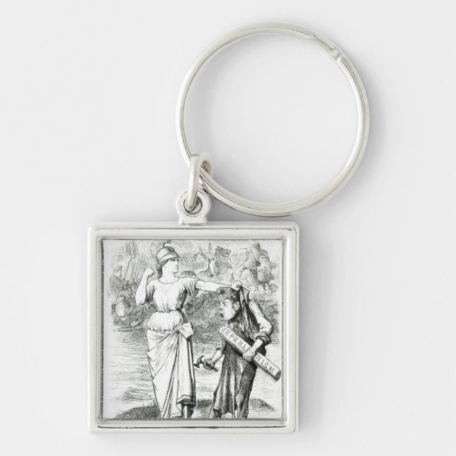 A French Lesson', cartoon from 'Punch' Keychain (Front)