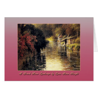 A French River Landscape by Louis Aston Knight Cards
