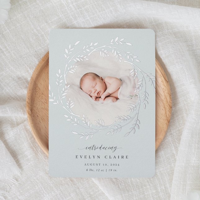 A Fresh Branch | Silver Foil Birth Announcement (Creator Uploaded)