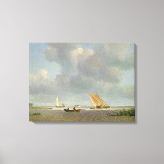 A fresh breeze on the Elbe, c.1830 Canvas Print (Front)