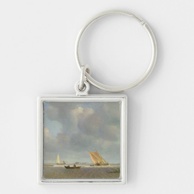 A fresh breeze on the Elbe, c.1830 Keychain (Front)