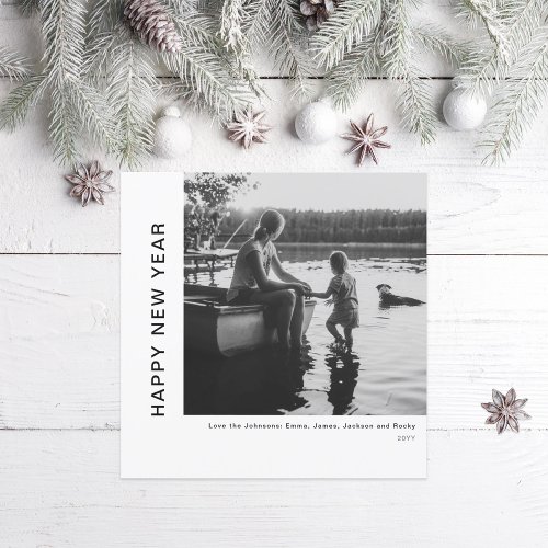 A Fresh Start Minimal New Year Photo Holiday Card