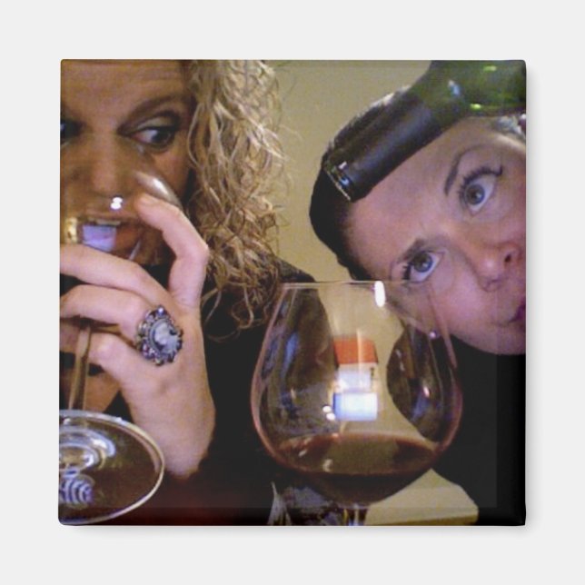 A Friend ALWAYS Makes A Glass Half Full Magnet (Front)