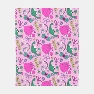 "A Friend for Everyone" Kitty Frog Friends Fleece Blanket