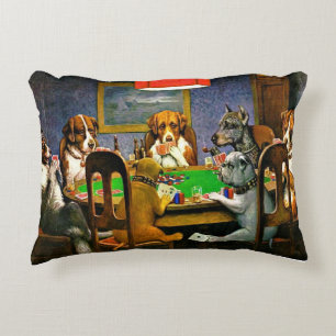 A Friend in Need, Dogs Playing Poker, Accent Pillow