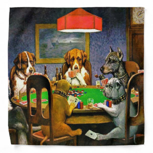 A Friend in Need, Dogs Playing Poker, Bandana