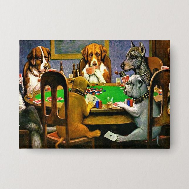 A Friend in Need, Dogs Playing Poker, Button (Front)