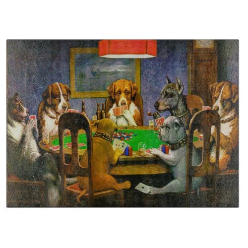 A Friend in Need Dogs Playing Poker Cassius Marcel Cutting Board