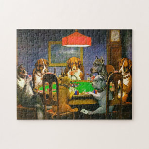 A Friend in Need Dogs Playing Poker Funny  Jigsaw Puzzle