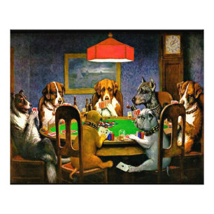A Friend in Need, Dogs Playing Poker, Photo Print