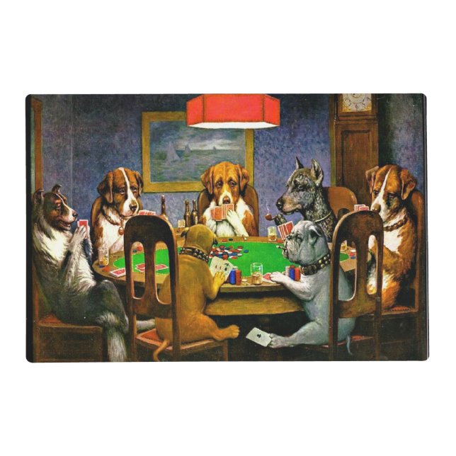 A Friend in Need, Dogs Playing Poker, Placemat (Front)