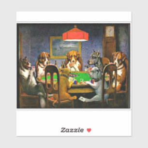 A Friend in Need, Dogs Playing Poker, Sticker