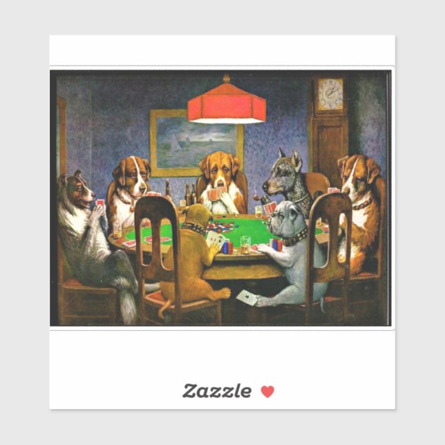 A Friend in Need, Dogs Playing Poker, Sticker (Sheet)