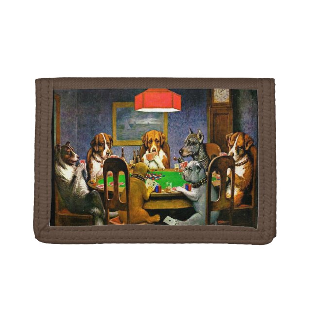 A Friend in Need, Dogs Playing Poker, Trifold Wallet (Front)