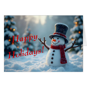 "A friend is a gift" snowman holiday card