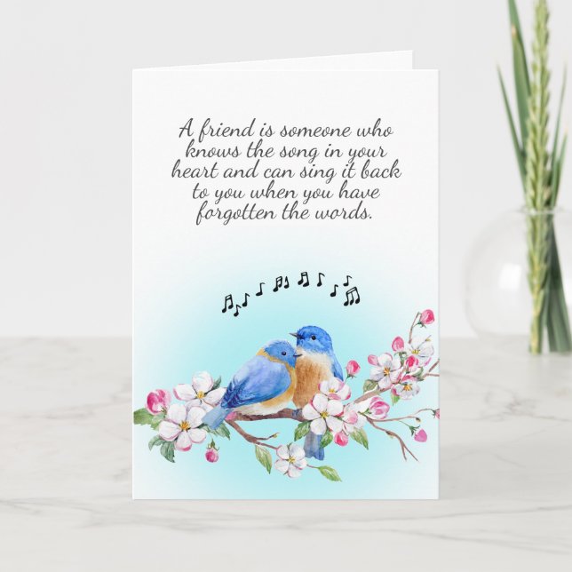 A Friend Is Blue Bird Friendship Card (Front)