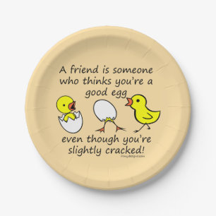 A Friend is Someone Funny BFF Quote Paper Plates