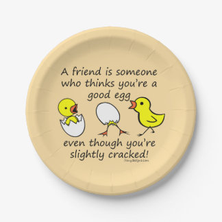 A Friend is Someone Funny BFF Quote Paper Plates