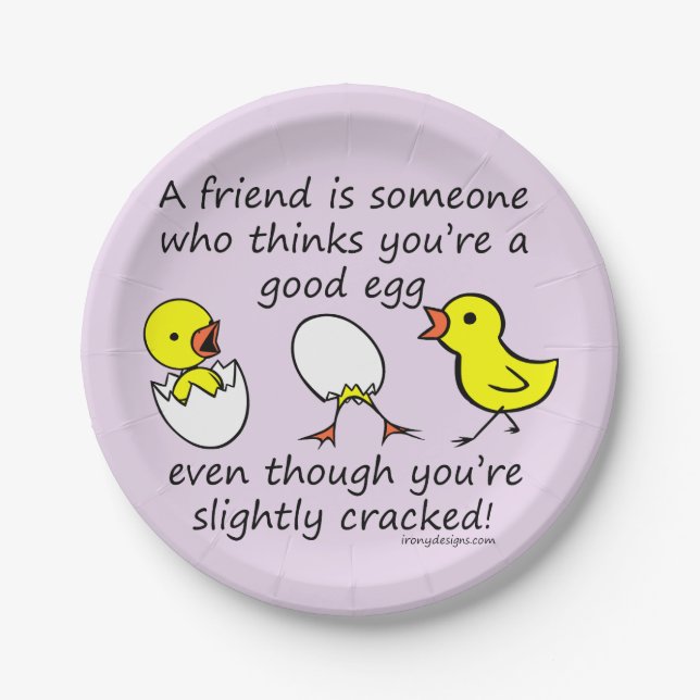 A Friend is Someone Funny BFF Saying Paper Plates (Front)