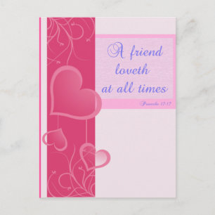 "A friend loveth at all times" Postcard