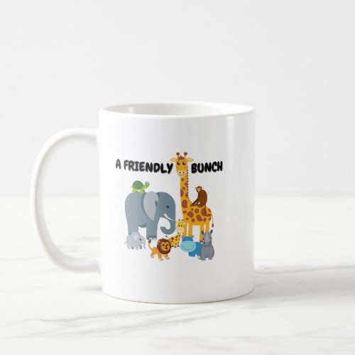 A friendly bunch _ kids animal coffee mug