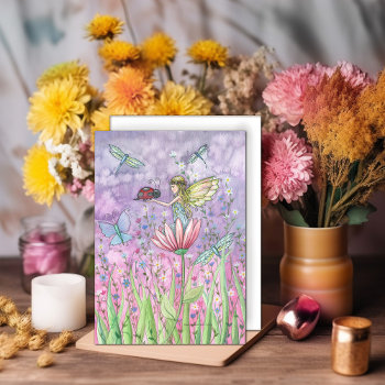 A Friendly Encounter Fairy Greeting Card by Catchthemoon at Zazzle
