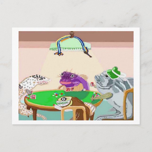 A Friendly Game Of Blackjack Postcard (Front)