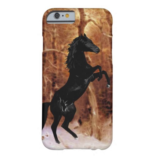 A friesian horse in winter snow barely there iPhone 6 case