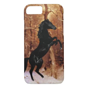 A friesian horse in winter snow iPhone 7 case