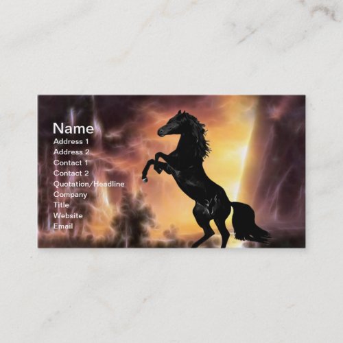 Friesian Stallion rearing Business Card