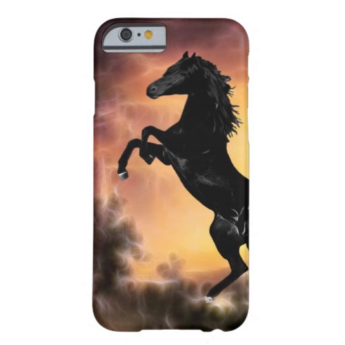 A Friesian Stallion horse rearing Barely There iPhone 6 Case