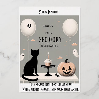 A Frightful Festivity Foil Invitation