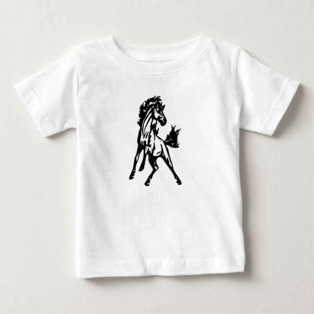 A Frisky Jumping Horse in the Wild Baby T-Shirt (Front)