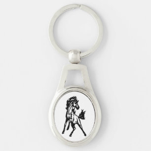 A Frisky Jumping Horse in the Wild Keychain