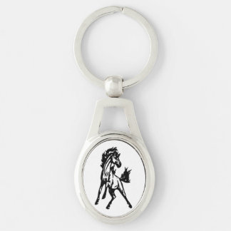 A Frisky Jumping Horse in the Wild Keychain
