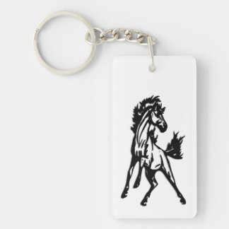 A Frisky Jumping Horse in the Wild Keychain