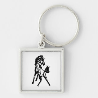 A Frisky Jumping Horse in the Wild Keychain