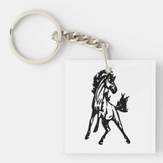 A Frisky Jumping Horse in the Wild Keychain